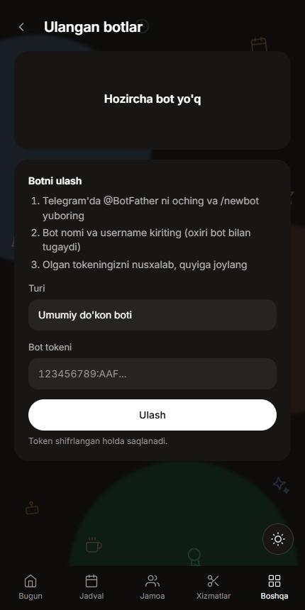 Botni ulash ekrani